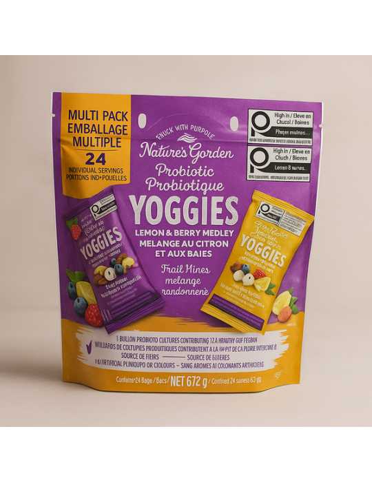 Nature’s Garden Probiotic Yoggies 益生菌乳酪果仁小食 (Lemon/Berry), 28 g